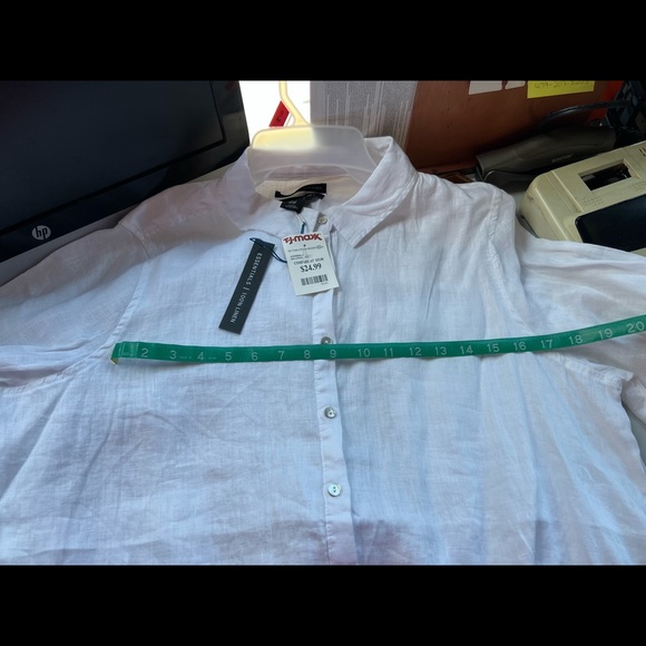 1XLx 100% Linen shirt long sleeve adjustable button down the front - Picture 6 of 6